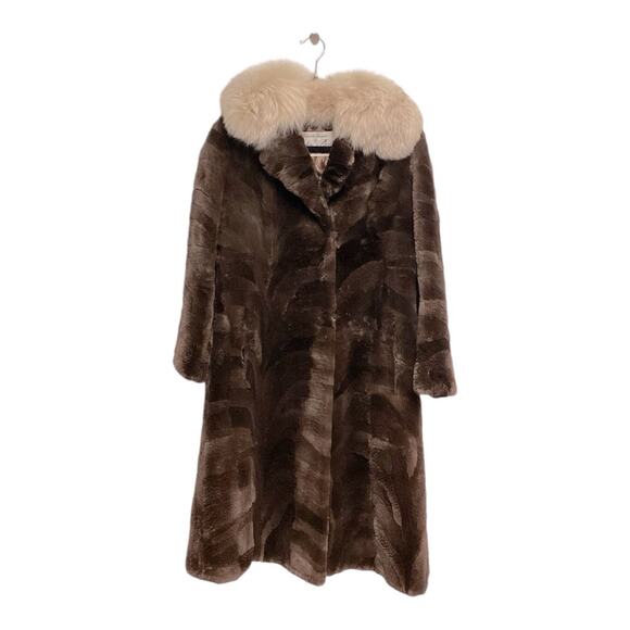 VTG John Pavlis 50s/60s Brown Fur Collar Jacket Coat Size S/M